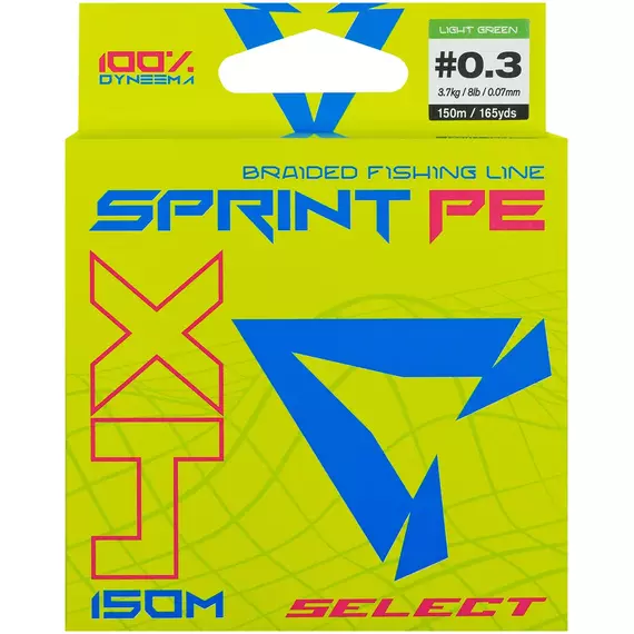 Шнур Select Sprint PE 4X Light Green 150m #0.3/0.07mm 8lb/3.7kg, Диаметр: 0.07mm, Размотка: 150m, Выберите цвет: салатовий, фото , изображение 2